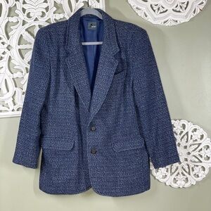 Lizwear Petite Blazer Suit Jacket Tweed Wool Blend Heather